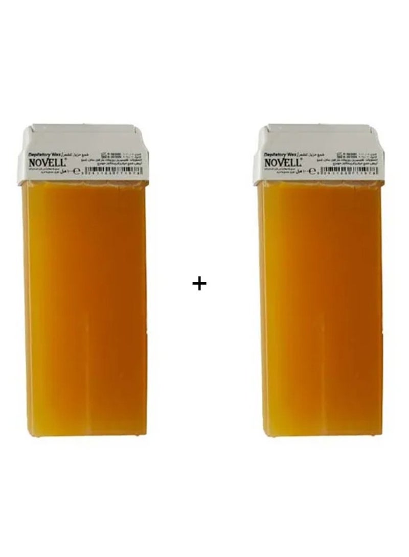 NOVELL عبوة من 2 - إعادة تعبئة شمع إزالة الشعر بالعسل بيج 100ml - Image 1